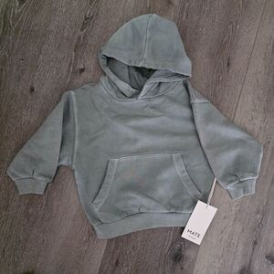 MATE The Label Organic 100% Cotton Hooded Sweatshirt Kids 2-3T Green NWT